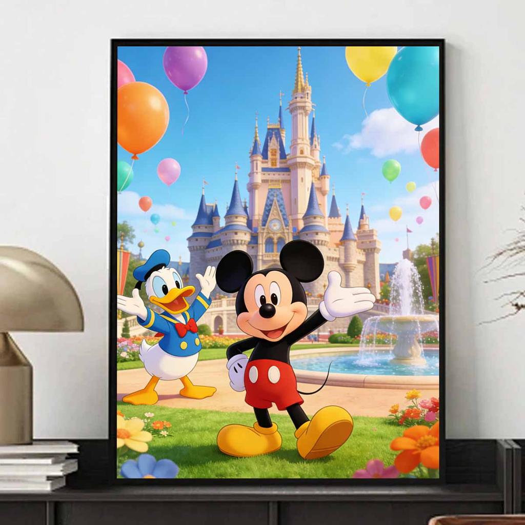 Disney Mickey Mouse and Donald Duck oil painting handmade painting art kit mosaic diy home decoration gift