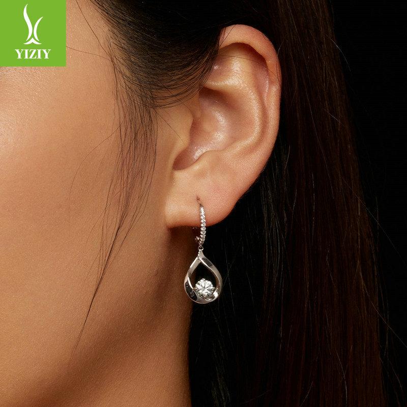 Простой классический набор серьги-подвеска с муассанитом в форме капли воды, легкая роскошь и элегантный стиль, серьги из стерлингового серебра S925.