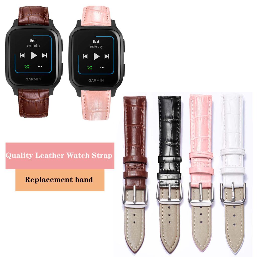 Качественный кожаный ремешок для часов Garmin Venu SQ 2 plus Forerunner 955 255 745 645 245 158 Сменный ремешок