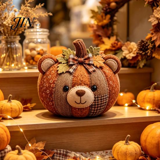 Weekend DIY Art Activities Animal Pumpkin Patchwork Kit, Fox Cat Owl Sewing Fabric Hobby Kits Cute Craft Kit for Adults, Home Fall Decoration