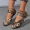 Ladies Shoes Buckle Strap Women's High Heels Fashion Best Seller New Leopard Print Shallow Flat Low Heels