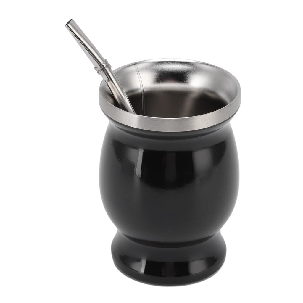 230ml Natural Gourd Tea Cup Set Black Traditional Water Cup Double Walled Tea Cup for Coffee Drinking