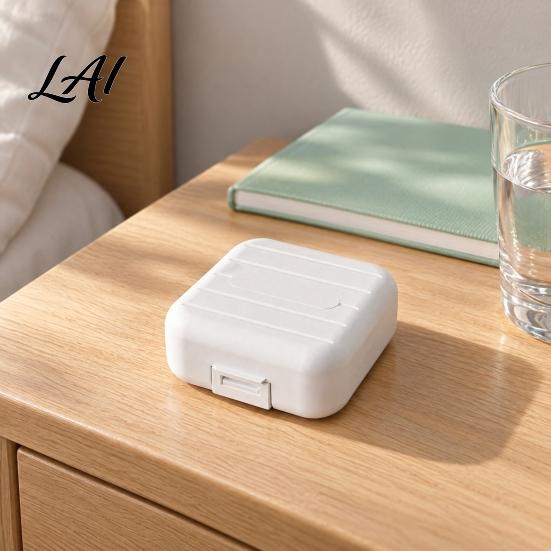Small Medication Container Double Layer Pill Box with 7 Compartments Portable Waterproof Daily Case Medicine Organizer for Purse Pocket Size