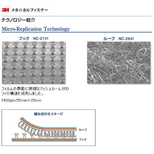 3M Mechanical Fastener White 2.5cm Width Hook & Loop 50cm Each Set Velcro Fastener Ultra Thin Interlocking Thickness 0.7mm Velcro Handicrafts Sewing