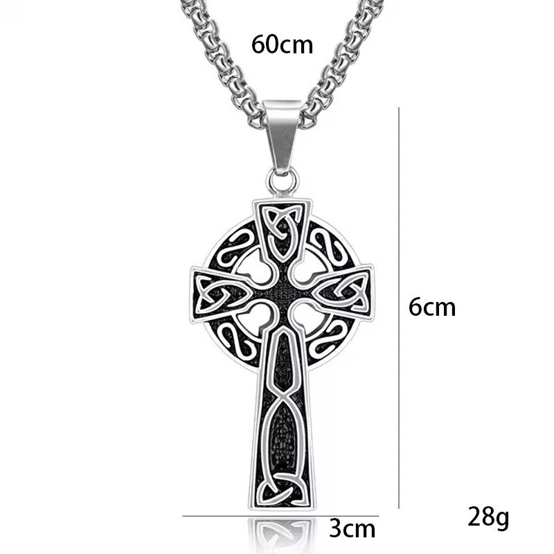 2021 Men'S Punk Street Shoot Vintage Cross Celtic Necklace Men'S And Women'S Personality Pendant Versatile