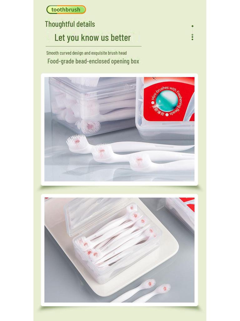 Одноразовая зубная щетка с разрывающимися шариками и мягкой щетиной — портативная, в индивидуальной упаковке для взрослых