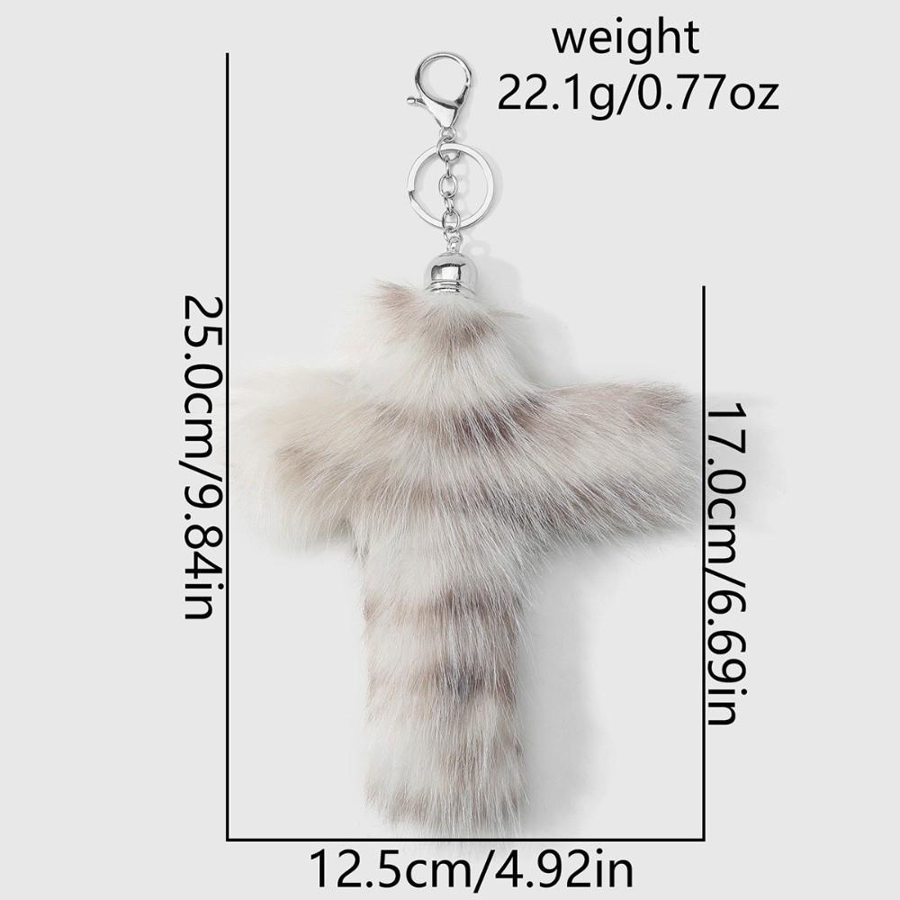 Plush Keychain Accessories Zebra Print Bag Pendant Aesthetic Cross Keychain Goth Jewelry