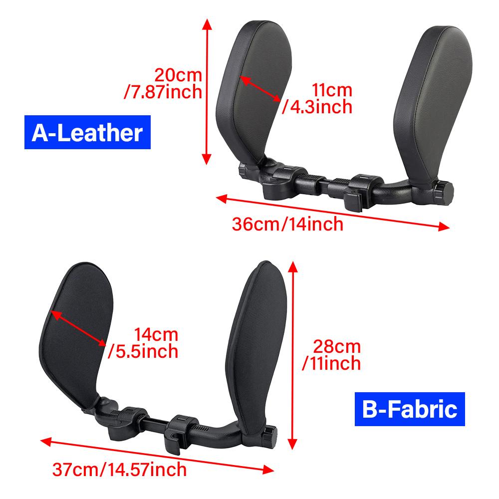 Fabric/Leather Car Neck Headrest U-shaped Pillow Cushion Seat Memory Foam Pad Sleep Side Head Telescopic Support Cervical Spine