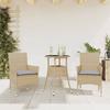 VidaXL Garden Dining Set and Cushions 3 Pcs Beige Rattan Glass, Outdoor Dining Set, Furniture of 3278623