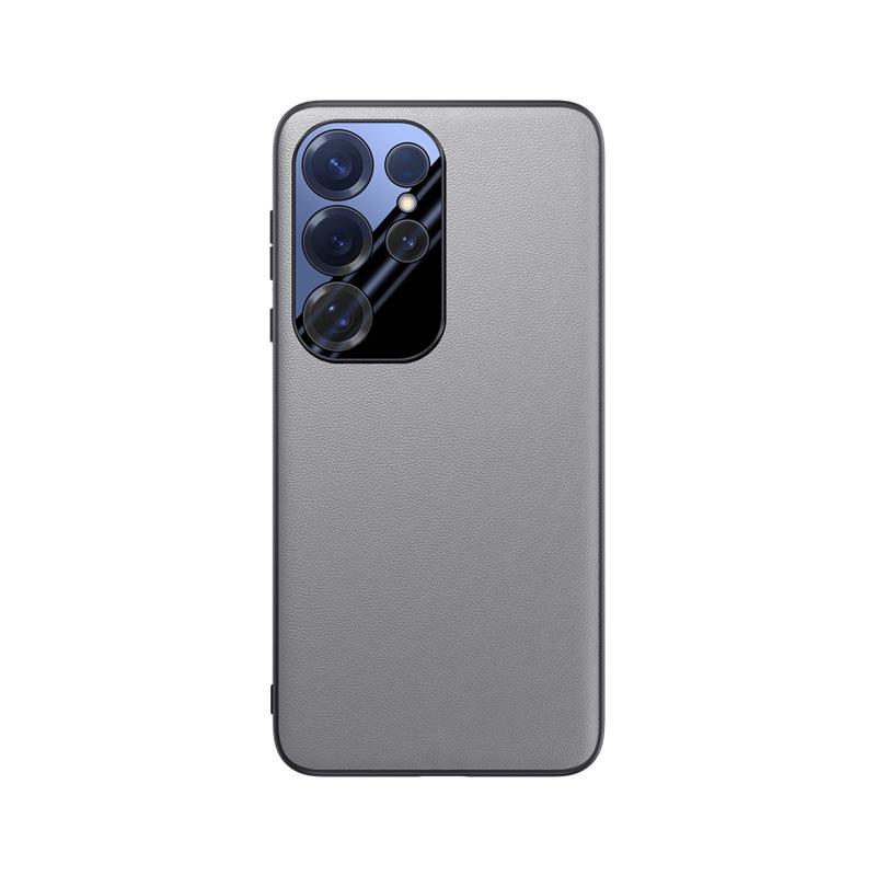 Подходит для чехла для мобильного телефона Samsung S25ultra Полностью закрывающий объектив Samsung Деловой мужской S25plus Высококлассный однотонный кожаный чехол