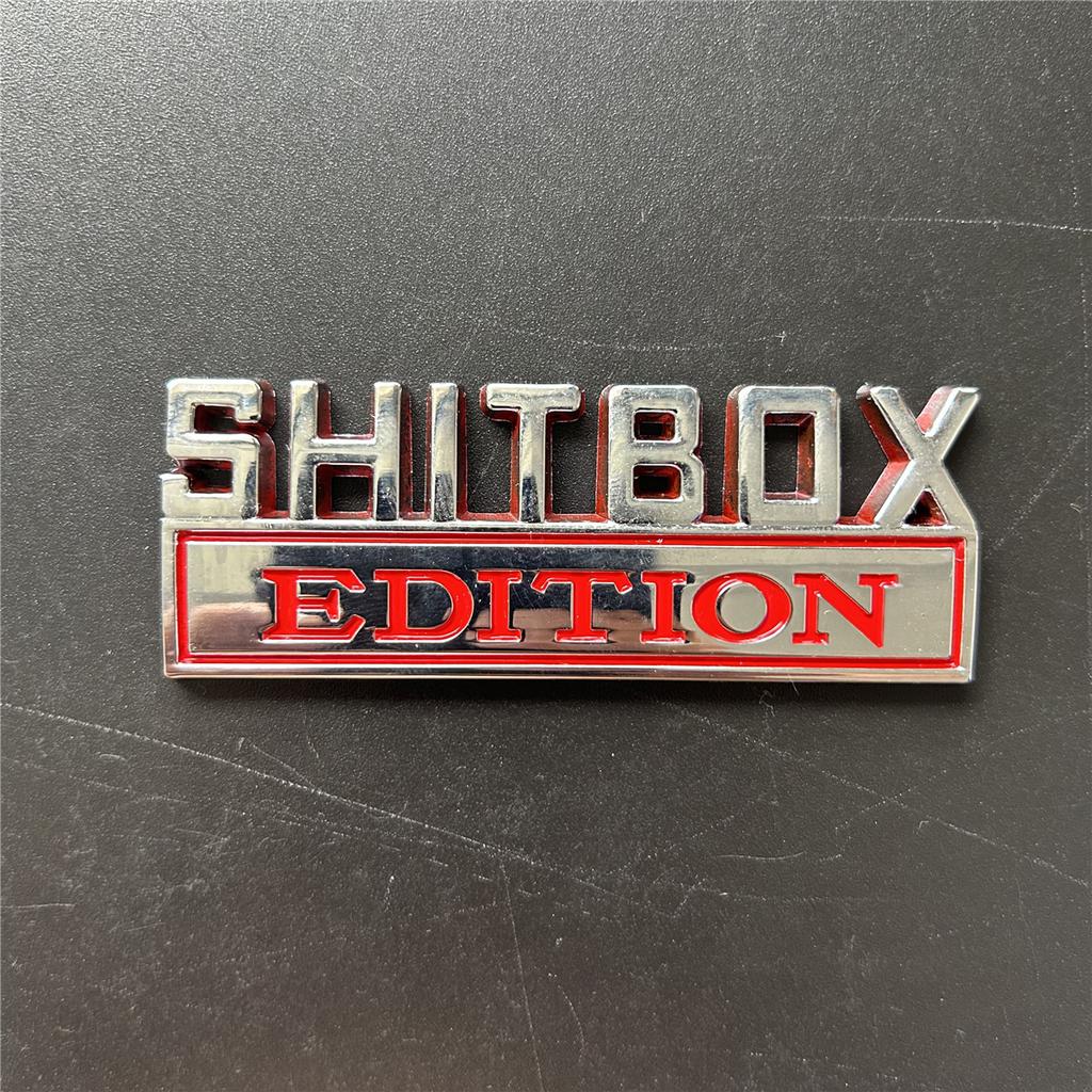 3D SHITBOX Edition Emblem ABS Car Badge Car Tail Trunk Side Body Stickers Vehicle Sticker Decal For Cars Trucks S