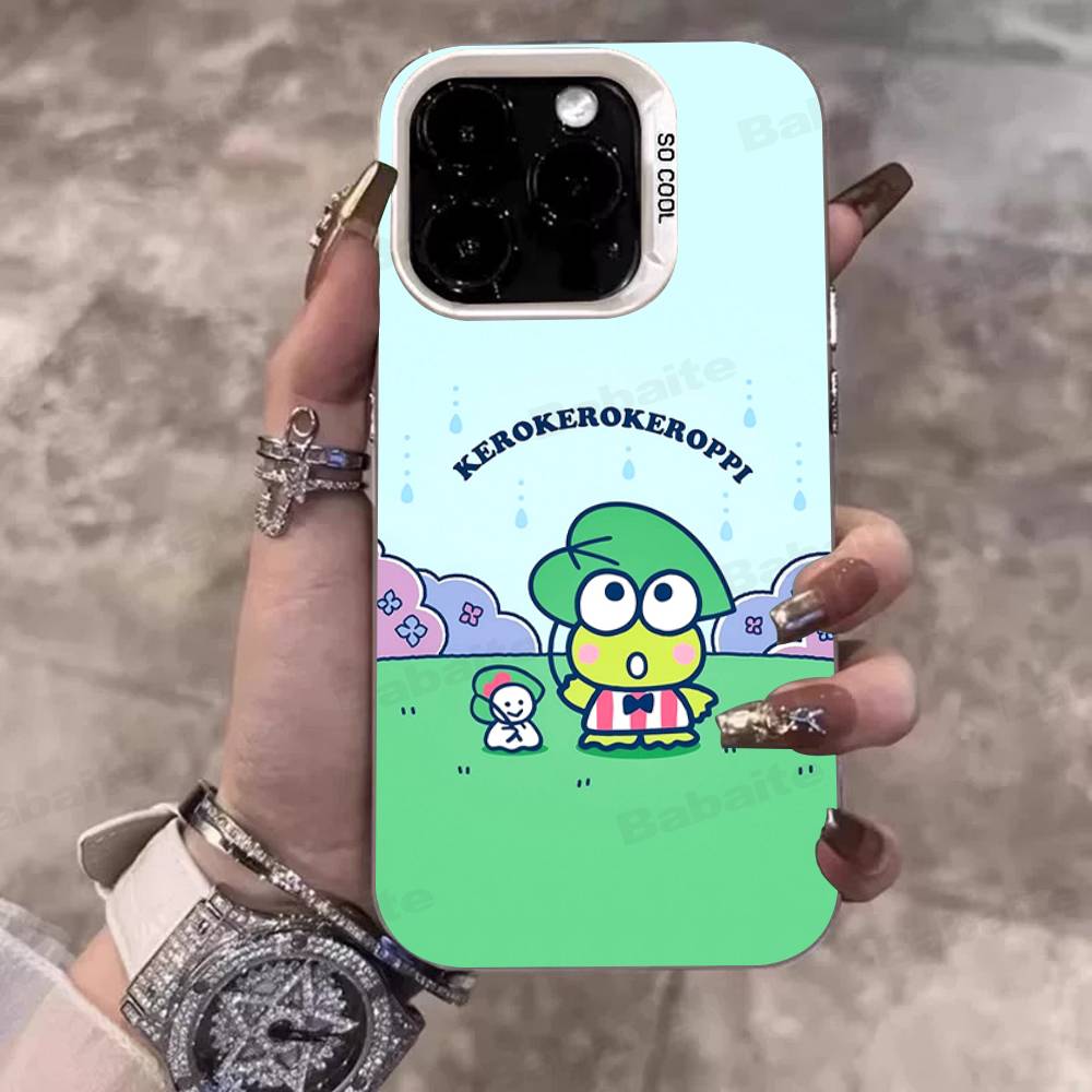 Cute Cartoon K-Keroppis Phone Case Color Silver Shell For LPhone 17 16 16e 15 14 13 12 11 Pro Max Plus
