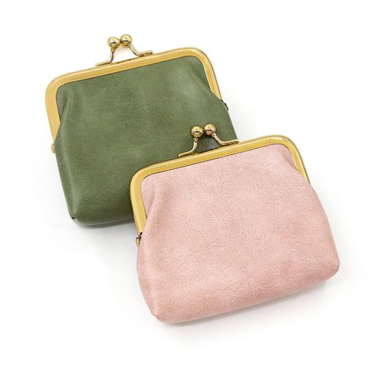 Мини-портмоне в винтажном стиле из искусственной кожи с замком-поцелуем, карман для мелочи, портативный кошелек