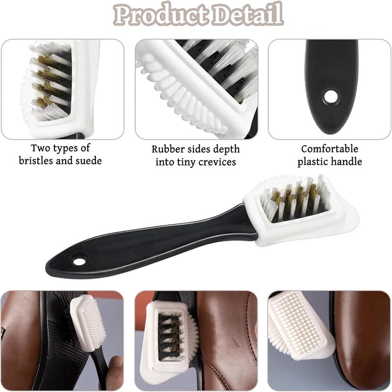 6pcs Brass Nylon Bristle Suede Brush for Shoes Stain Removal Cleaning Tools