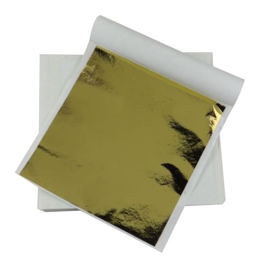 Yousheng 100 листов имитации золотой фольги, квадраты металлической фольги, серебряная сплавная фольга для позолоты, художественного украшения ногтей, сделай сам, смоляная свеча, штукатурка, ремесло