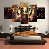 Canvas Wall Art 5 Piece Elephant God Style Pictures Posters Modern Living Room Decoration Paintings Home Decorative Framed No Frame