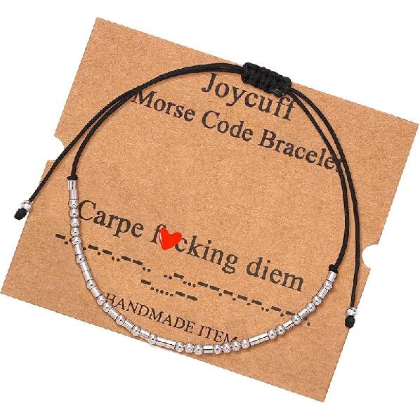Вдохновляющие браслеты азбукой Морзе Мотивационное ободрение Памятные Уникальные подарки Шнурок Нержавеющая сталь Дружба Регулируемые Серебряные браслеты для