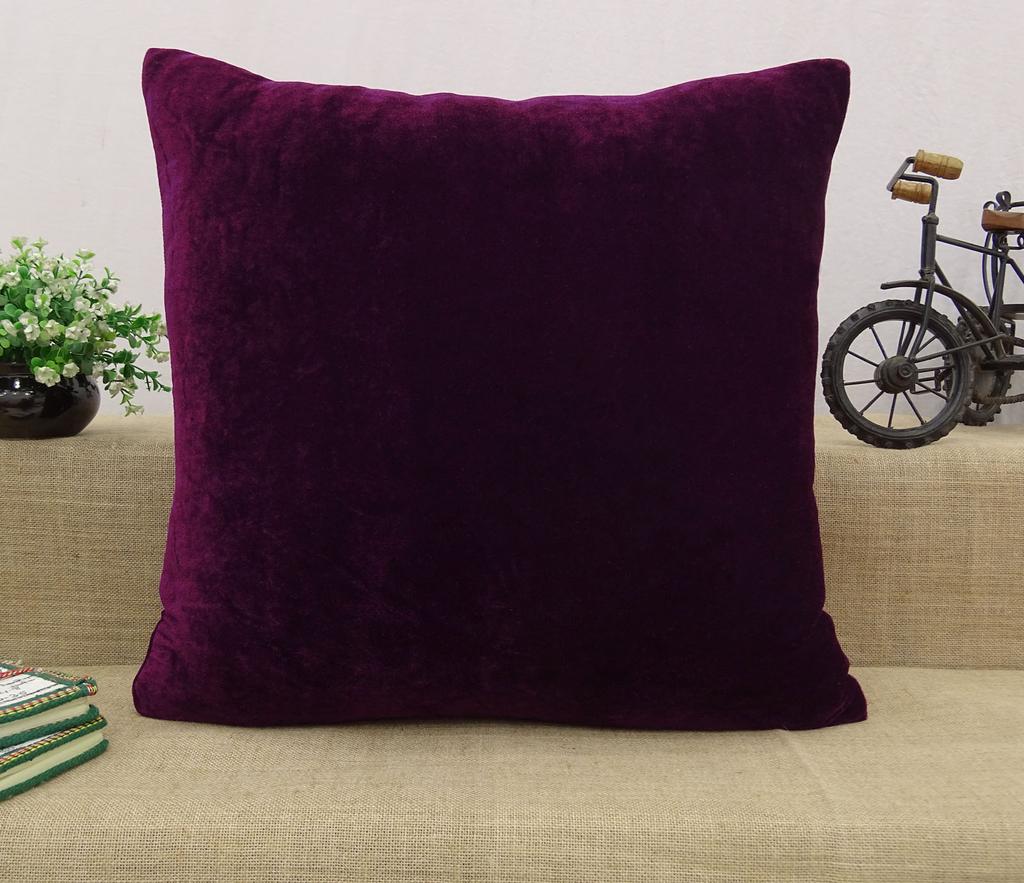 Индийская наволочка Solid Plum Home D cor Throw Cushion Velvet Cover - Выберите