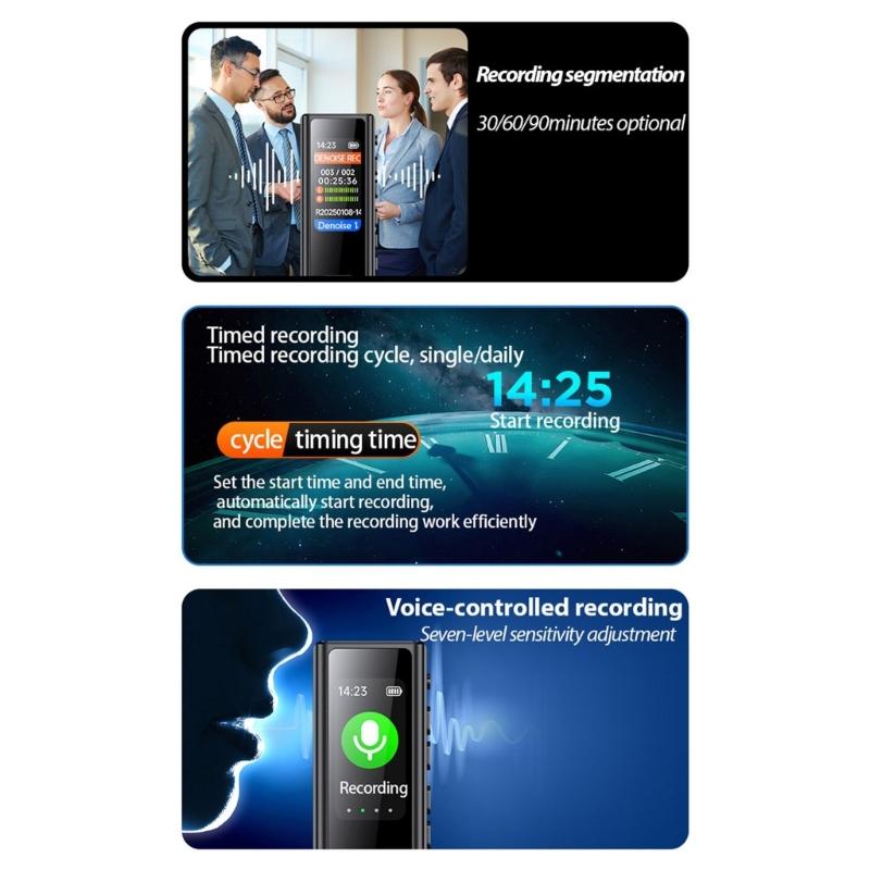 USB Карманный Диктофон с Голосовой Активацией MP3 Плеер Профессиональное Шумоподавление Цифровое Устройство для Записи Звука