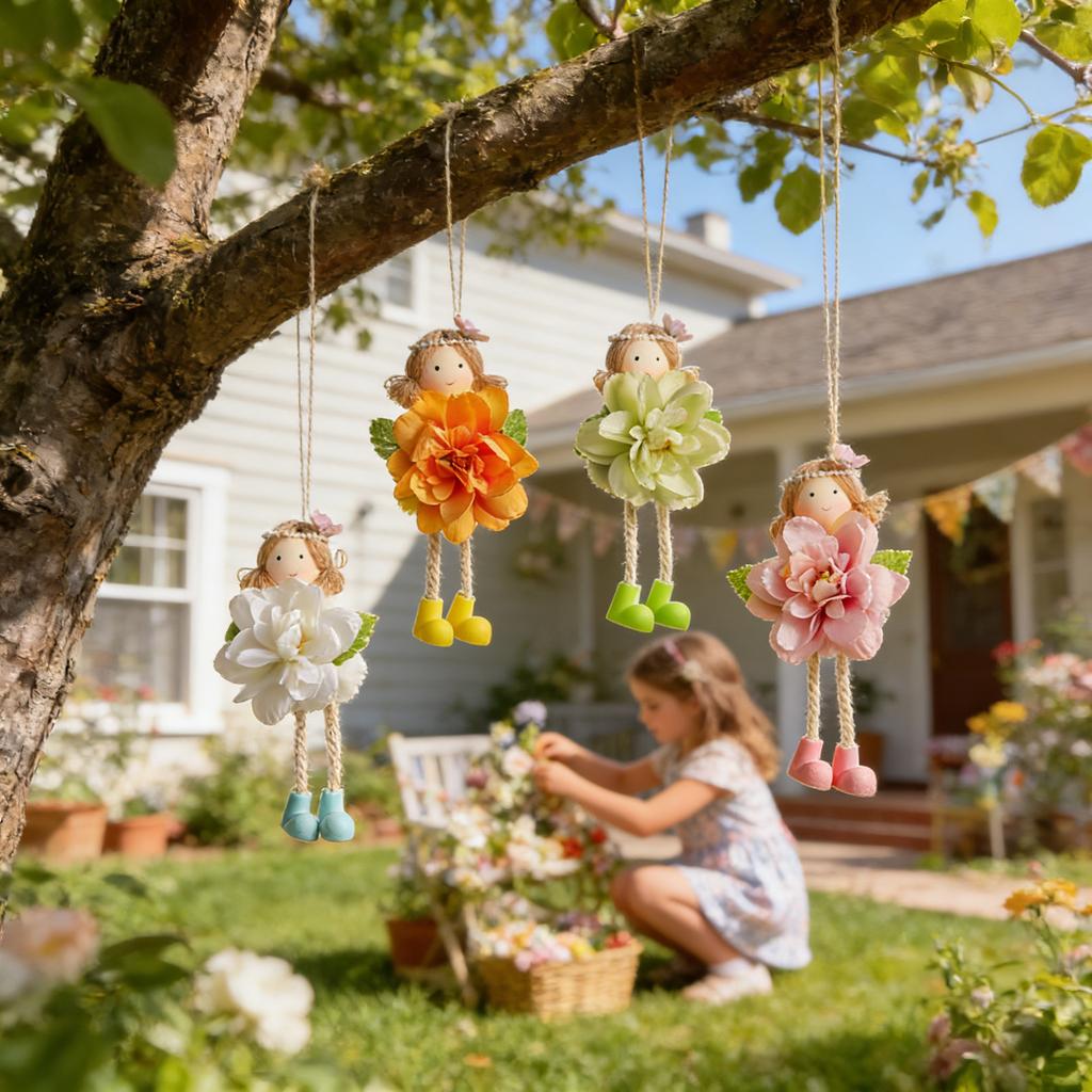 Hanging Ornaments,Flower Angel Ornaments,Easter Hanging Ornaments For Spring Easter Summer Wedding Present Decor