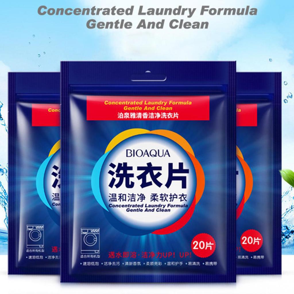 20Pcs/Bag Nano Super Concentrated Laundry Clean Gentle Washing Detergent Sheets