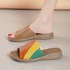 CRLAYDK 2024 женские сандалии на плоской подошве, модные тапочки с открытым носком из мягкой кожи для лета, для дома, без застежек, повседневные пляжные шлепанцы