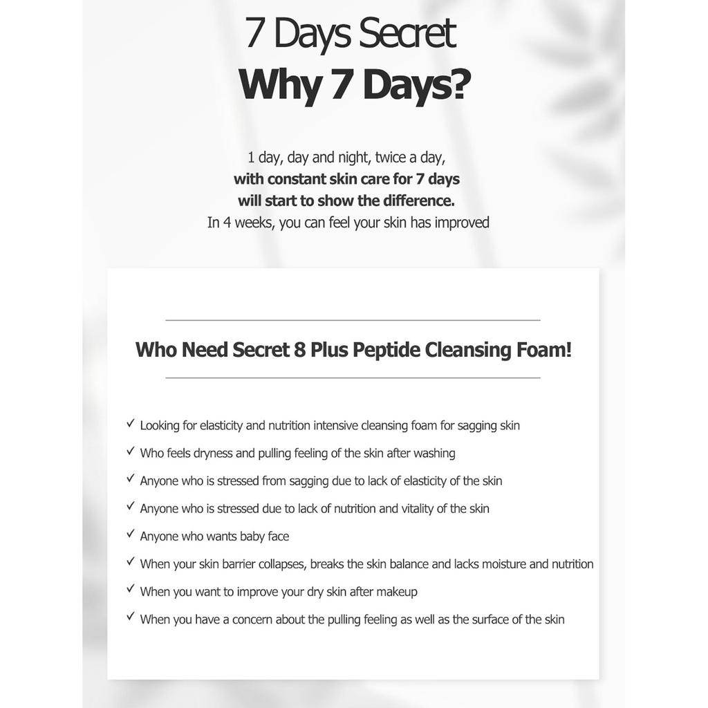 [MayIsland] 7Days Secret Peptide 8+ Очищающая пенка (150мл)