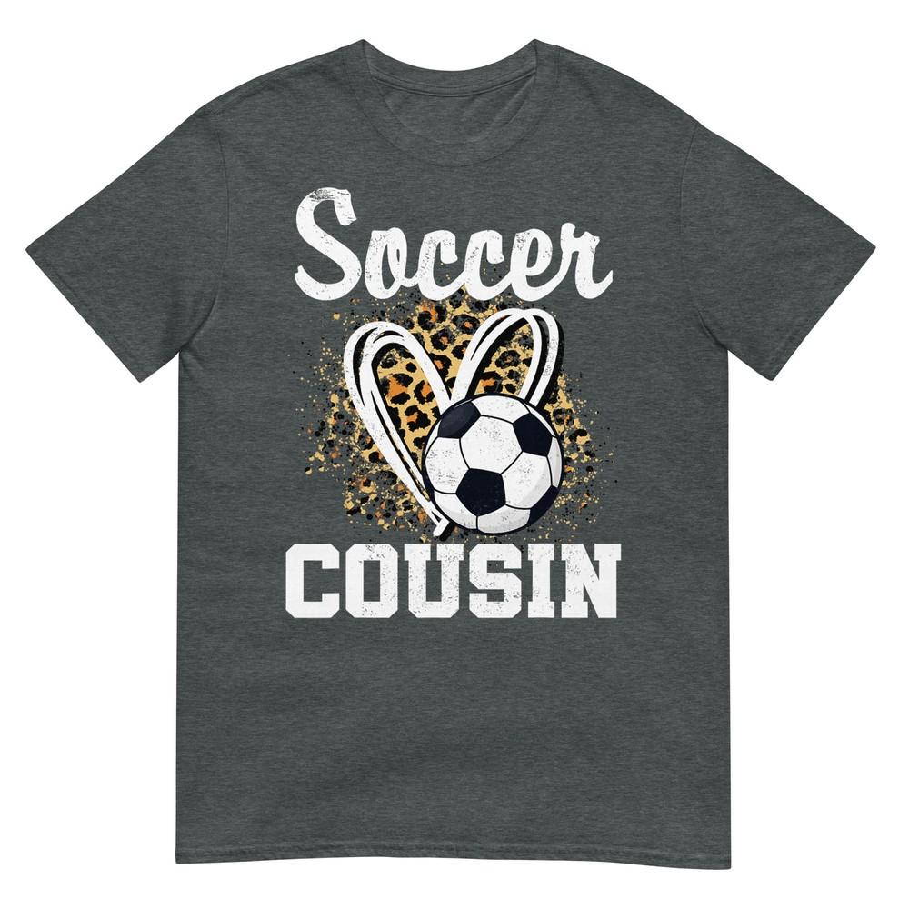 Soccer Cousin Leopard Heart Tshirt