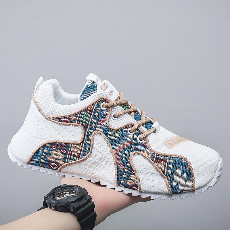 Men's shoes spring niche printing Forrest Gump shoes spring and summer sports and leisure thick-soled heightening bag-soled dad shoes