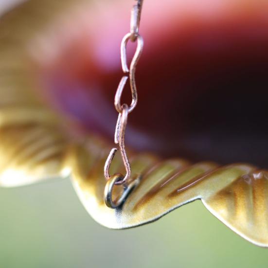 Подвесной поднос для кормушки для диких птиц, металлический поднос для кормления семян в форме цветка, украшение для сада на открытом воздухе