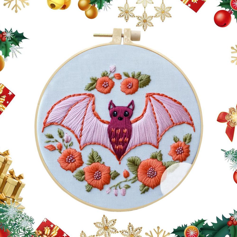 Зимний набор для вышивания, узор для вышивки, орнамент для ручной вышивки, декоративный набор для практики вышивки, пяльцы для вышивания для спальни