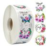 500pcs/roll Thank You Stickers Flower Pattern Party Wedding Decoration Gift Envelope Seal Labels Scrapbooking Stickers