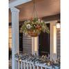 Christmas Hanging Basket Garland with White LED Light Red Berries Pine Cones Snow for Door Window Home Decoration Xmas Gift