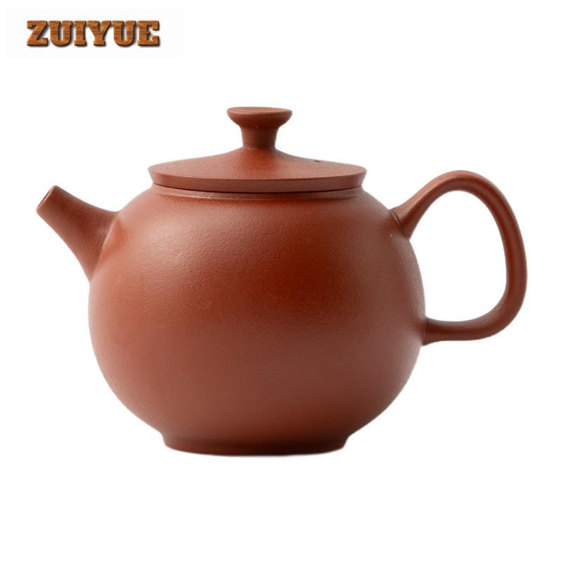 110ml Handmade Purple Clay Teapots Handmade Apple Pot Raw Ore Zhu Mud Tea Maker Kettle With Strainer Zisha Tea Set Cafes gifts