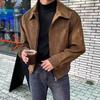 Maillard Men's American Retro Brown Suede Short Flight Jacket for Spring and Autumn