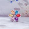 Красочное регулируемое кольцо с подсолнухом: Модный, Универсальный, Дизайн легкой роскоши для женщин
