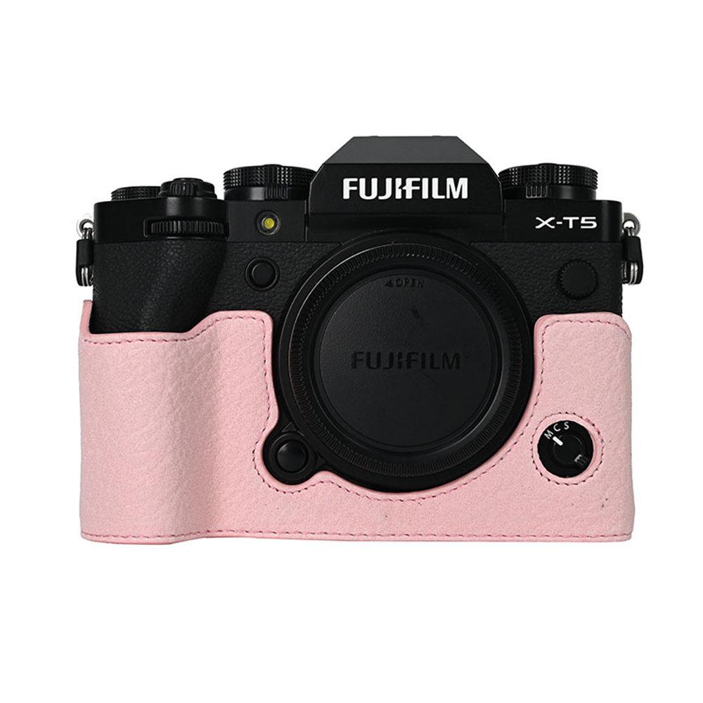 Магнитный получехол для камеры из ПУ кожи для Fujifilm XT5 Fuji X-T5, крышка с нижним отверстием, кожа личи