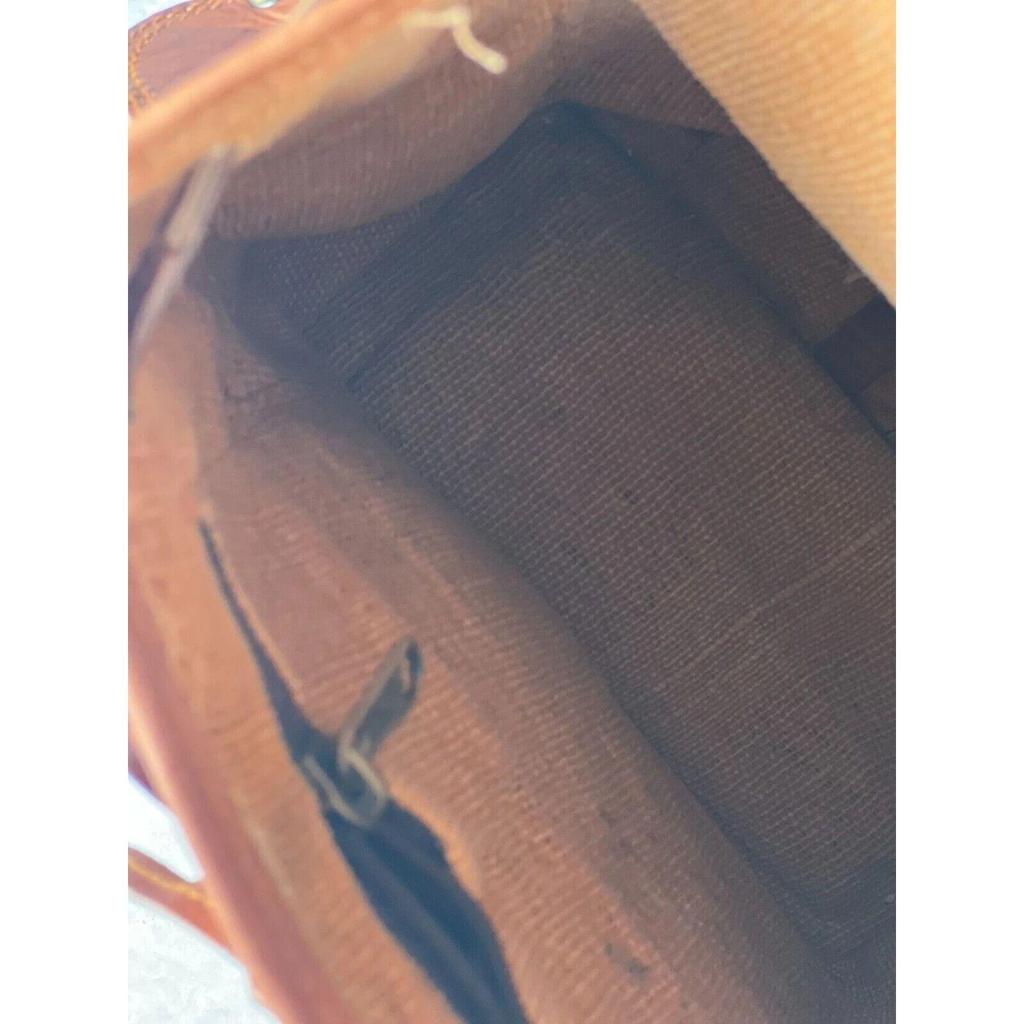 Leather Goat Backpack Bag Genuine Travel Laptop Men's Brown Rucksack Vintage