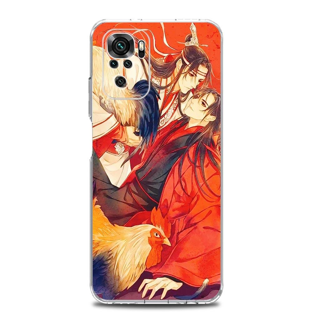 Квадратный прозрачный чехол для телефона Xiaomi Redmi Note 12 11 9S 9 8 10 Pro + 7 8T 9C 9A 8A K40 игровой чехол Mo Dao Zu Shi Wei Wuxian Anime