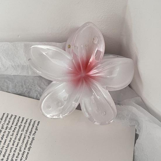 Форма цветка, пляжный отдых, зажим в виде акулы, градиент цвета, противоскользящие зубы, задняя часть головы, сильная ручка, коготь для волос, аксессуары для волос