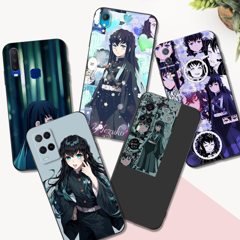 Черный ТПУ чехол для Vivo Y85 Y89 Y91C Y90 Y91i Y91 Y95 Y93 Y93S 5G Y83 T1X 4G Задняя крышка Токито Муичиро