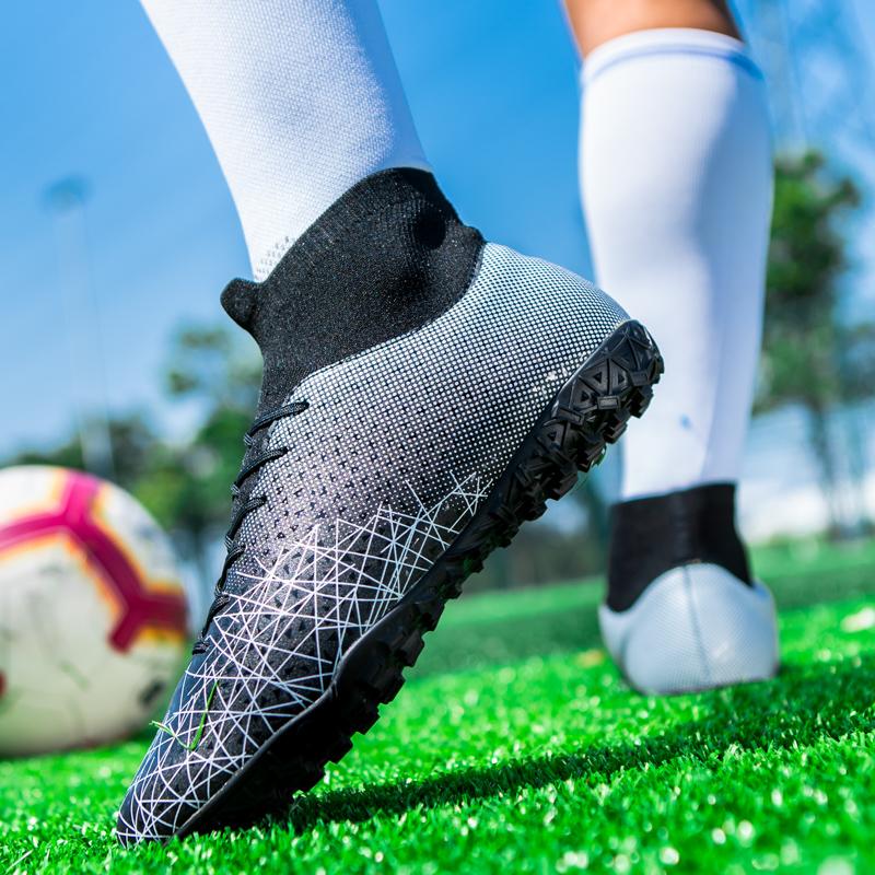 Футбольные бутсы 30-47 Футбольные бутсы УНИСЕКС Высокие резиновые галстуки Высокие эластичные носки Тренировочные искусственные луга Тренировочные футбольные бутсы для занятий спортом на открытом воздухе