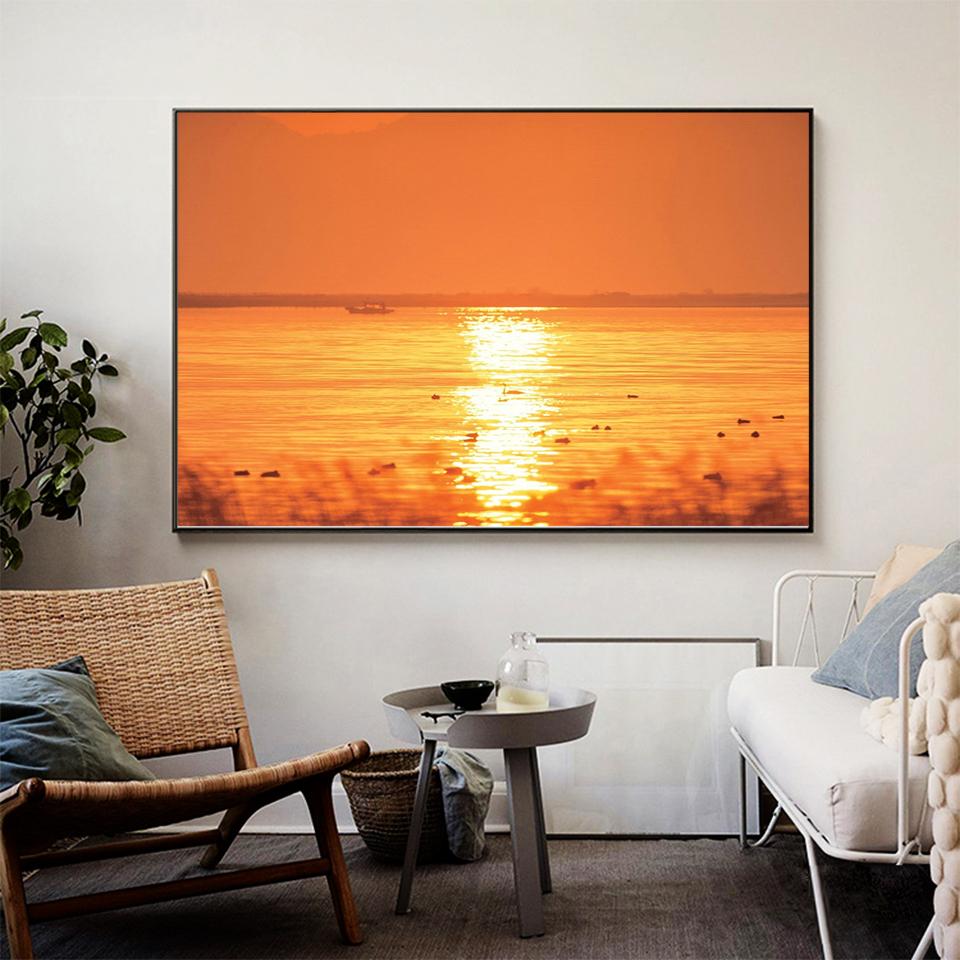 5D DIY Diamond Painting Sunset Coastal Landscape Rhinestone Art Picture Full Round Cross Stitch Mosaic Kit Home Decoration Gift