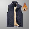 Autumn and Winter Stand-up Collar Vest Men's New Young and Middle-aged Velvet Thickened Warm Cotton-padded Vest Vest