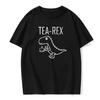 Мужская летняя футболка Tea Overlord Funny Dinosaur Drink Coffee T-Shirt Модная повседневная футболка Высококачественная уличная футболка