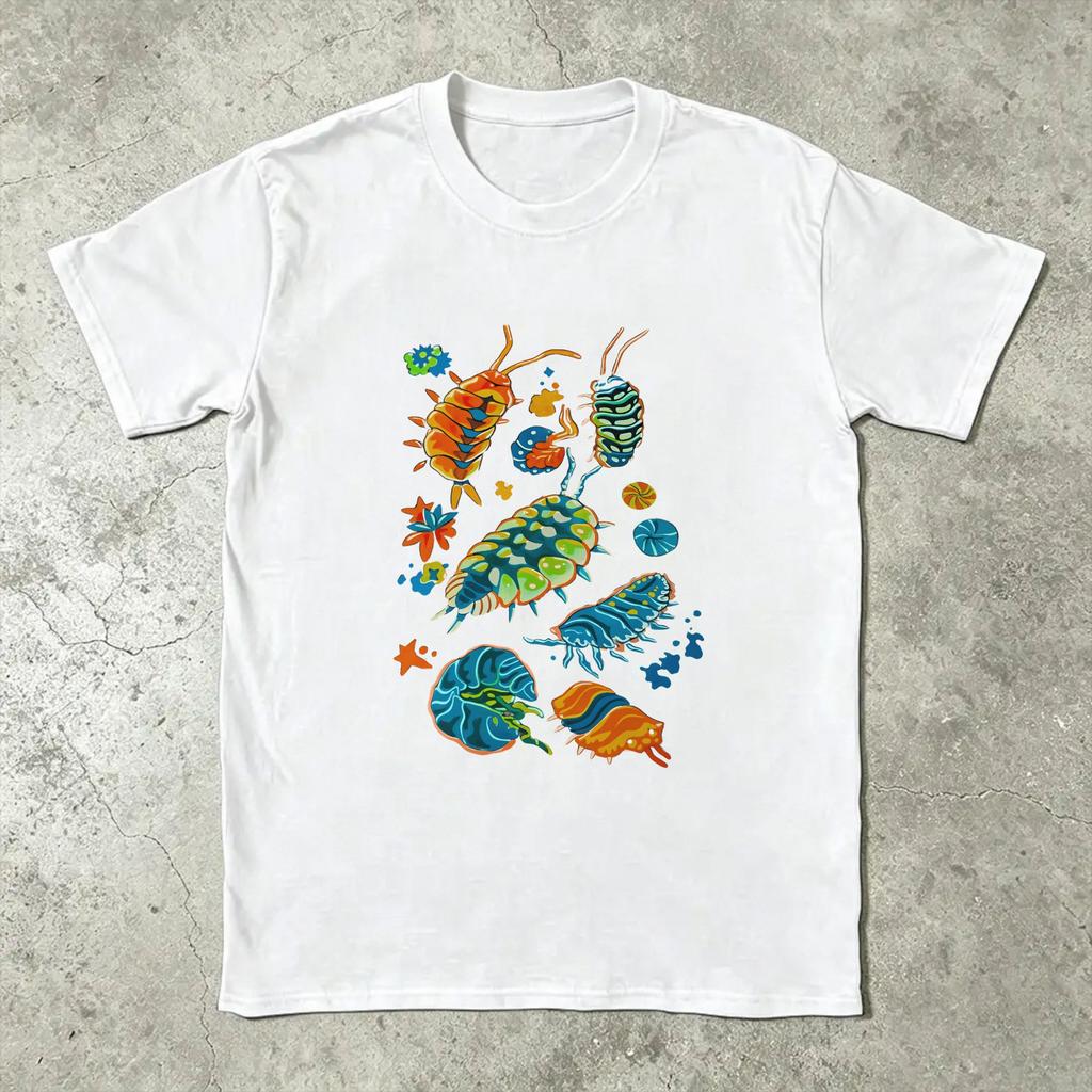 Colorful Insect Patterns Isopod Collection T Shirt Summer Hipster Tshirts Unisexs Pure Cotton O Neck Oversize Tops
