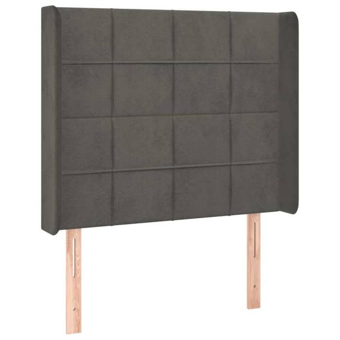 Maison Exclusive - Tête de lit avec oreilles Gris foncé 93x16x118/128 cm Velours