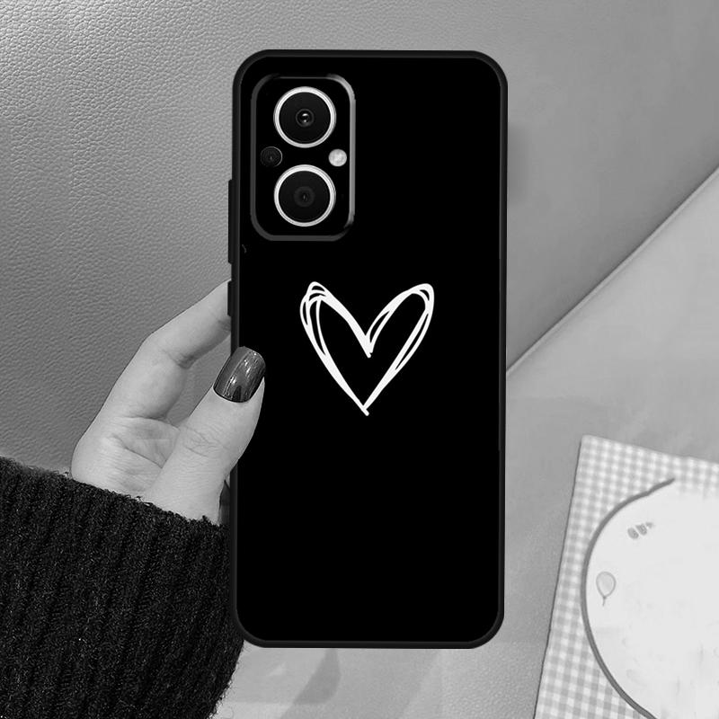 Милый Красивый Маленький Белый Сердечко Чехол Для OPPO Reno 12 F 11F 13F 14F 10 13 14 15 Pro 7 8 Lite OPPO Find X8 X6 X5 X9 Pro Чехол