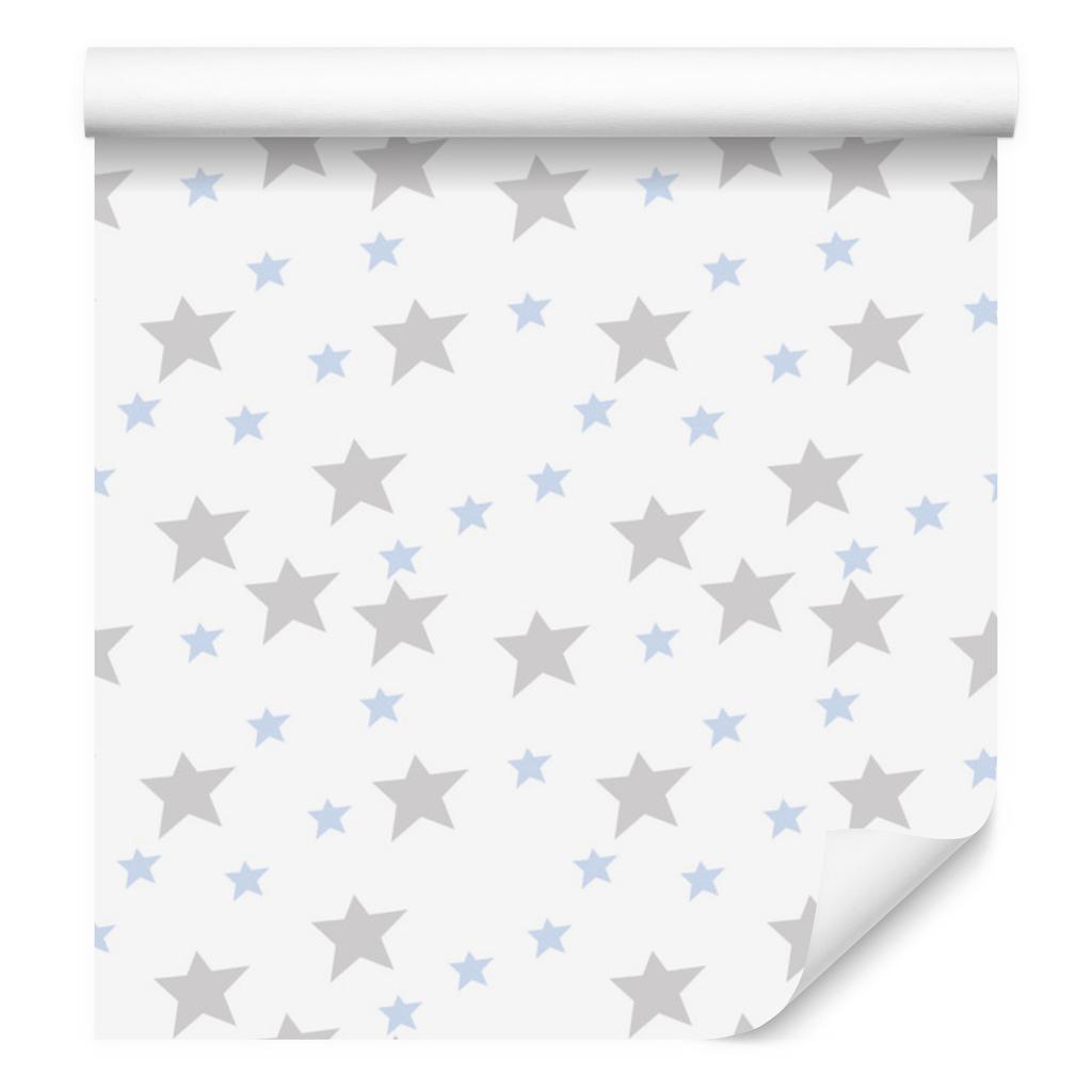 Gray and blue stars wallpaper for living room and bedroom 50x1000