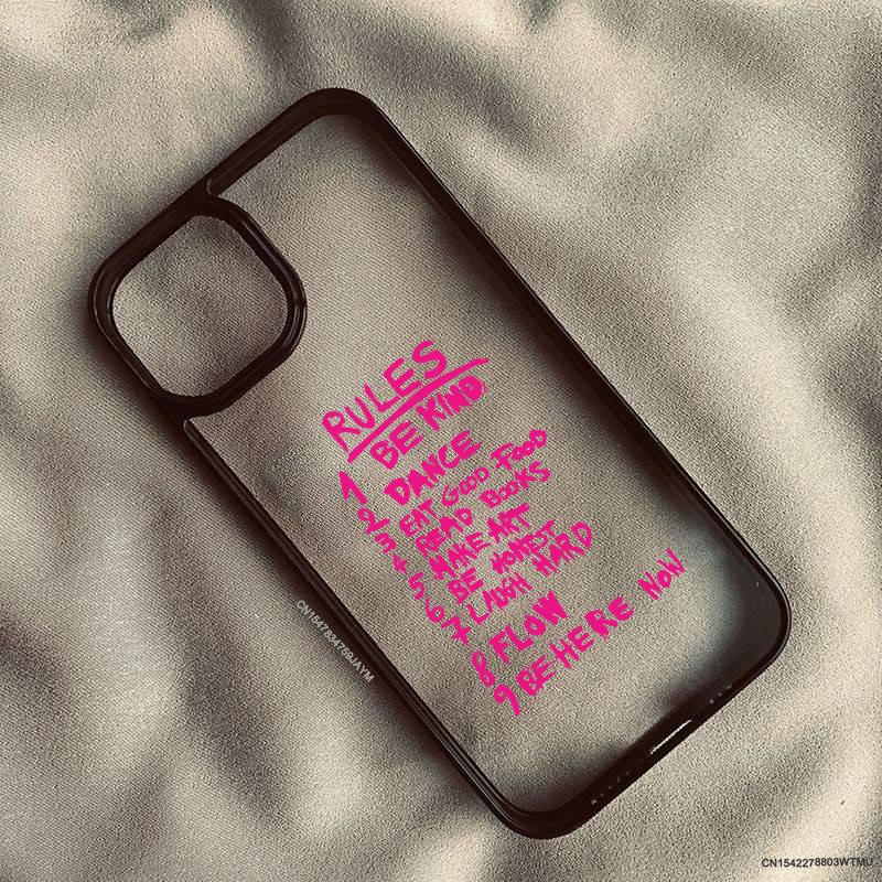 Розовый More Amor Por Favor Amour Любовная цитата Чехол для телефона Для iPhone 15 16 17 Pro 14 13 12 11 XR XS Max 7 8Plus Прозрачный Жесткий Чехол Capa